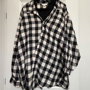MARBLE Black and White Plaid Shirt